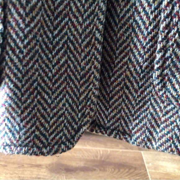 Vintage holiday wool chevron print full button blazer in size S - Picture 8 of 11